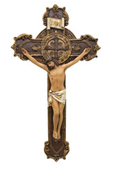 St. Benedict Hanging Crucifix (bronze or color)