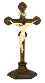 Standing Ornate Crucifix (bronze, pewter, color)