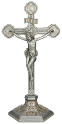 Standing Ornate Crucifix (bronze, pewter, color)