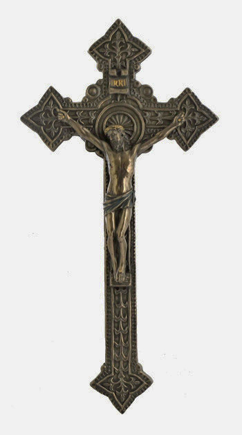 Hanging Crucifix (bronze, color, pewter, pewter/gold, pewter/bronze)