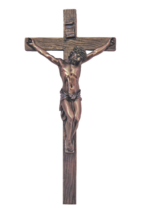 13" Cold Cast Bronze Crucifix