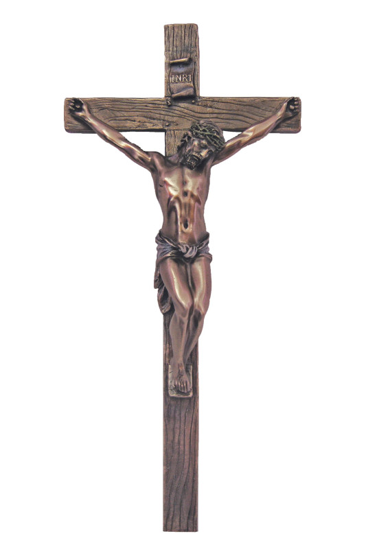 13" Cold Cast Bronze Crucifix