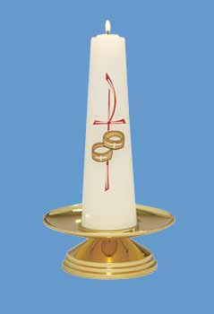 Ecclesiastical Brass Wedding Candle Holder 497
