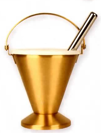 Holy Water Pot w/ Sprinkler and Liner 286-BZ