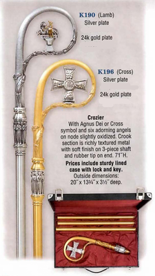 Bishop Crozier with Lamb or Cross (available in 2 finishes)