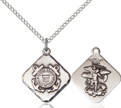 St. Michael Coast Guard Diamond Sterling Silver Medal