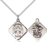 St. Michael National Guard Diamond Sterling Silver Medal