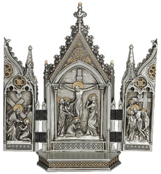 Crucifixion Triptych (bronze, pewter or color)