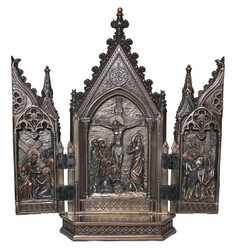 Crucifixion Triptych (bronze, pewter or color)