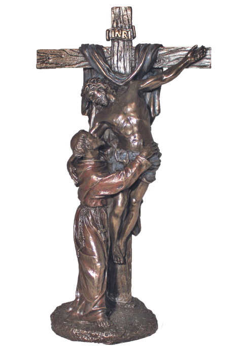 Crucifixion of Christ with St. Francis Statue