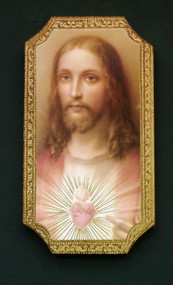 Sacred Heart of Jesus Florentine Wall Plaque - Made in Italy