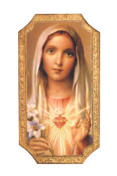 Immaculate Heart of Mary Florentine Wall Plaque- 4.75" x 9"