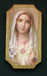 Immaculate Heart of Mary Florentine Wall Plaque - Made in Italy