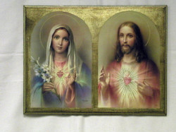 Sacred Heart of Jesus & Immaculate Heart of Mary Florentine Wall Plaque
