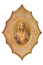 Immaculate Heart of Mary Florentine Plaque- 7.5" x 10.5"