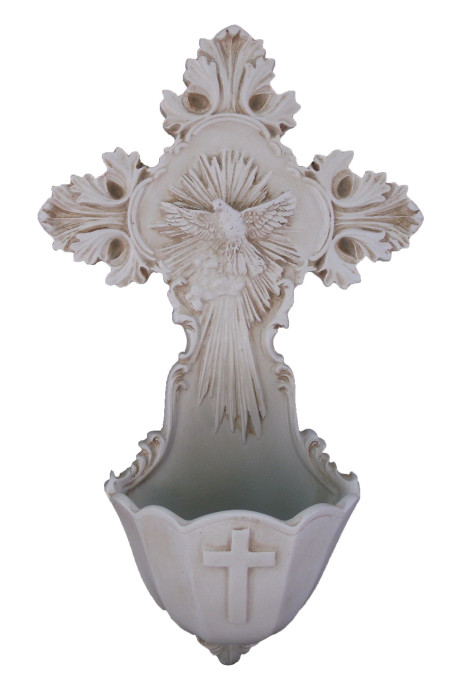 Ornate Holy Spirit Holy Water Font 