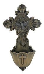 Holy Spirit-Cloud Holy Water Font (bronze or antique finish)