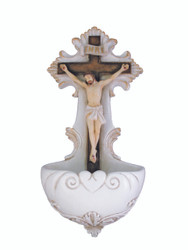 Crucifixion Holy Water Font (bronze or color)
