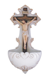 Crucifixion Traditional Holy Water Font