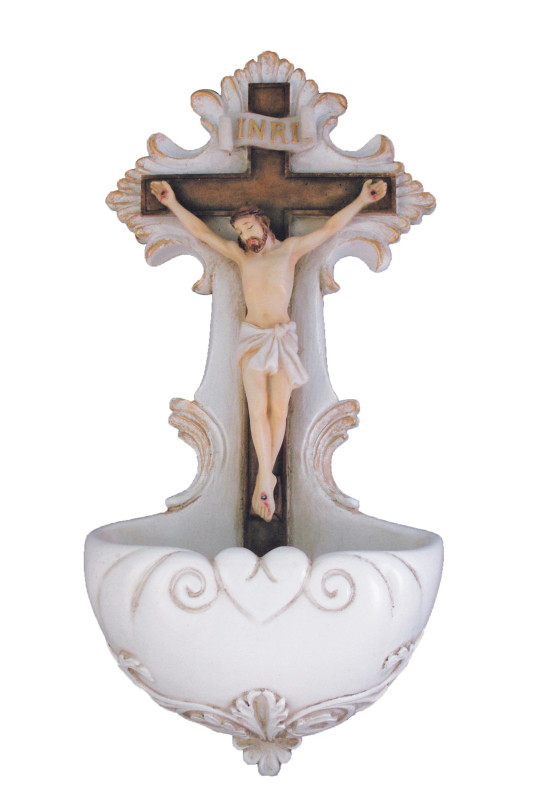 Crucifixion Traditional Holy Water Font