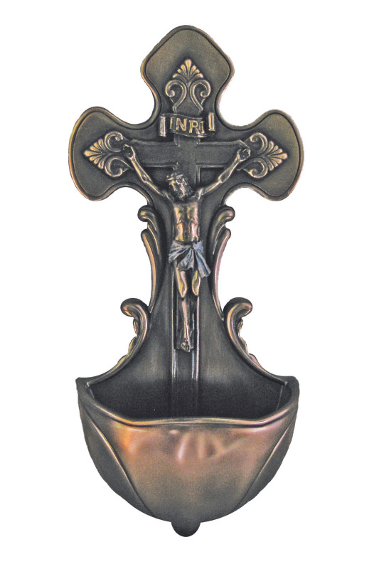 Cold Cast Bronze Crucifixion Font