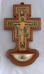 San Damian Cross Holy Water Font - Made in Italy