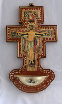 San Damian Cross Holy Water Font - Made in Italy