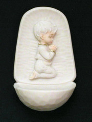 Praying Boy Holy Water Font - Made in Italy