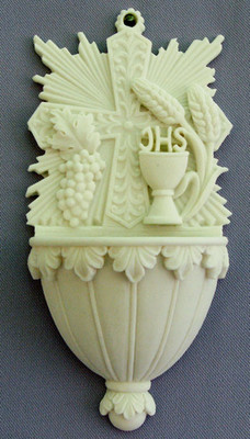Alabaster First Communion Holy Water Font - Made in Italy