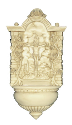 Antiqued Crucifixion Font - Made in Italy
