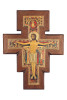 San Damian Wall Cross with Walnut Border