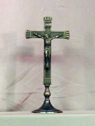 Standing Antiqued Brass Crucifix - Made in Italy (FB-423)