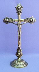 Standing Crucifix in Shiny Brass - Made in Italy