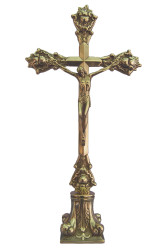 Brass 15 ¾" Standing Crucifix 