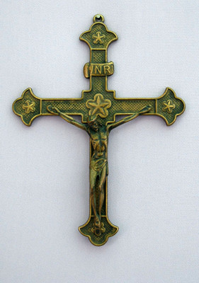Antiqued Brass Crucifix - Made in Italy (131709)