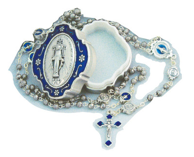 Miraculous Medal Rosary & Box - Made in Italy