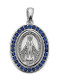 BLUE STONE STERLING SILVER MIRACULOUS MEDAL