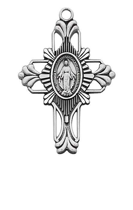 Miraculous Medal Cross Pendant