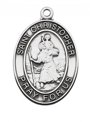 STERLING SILVER ST. CHRISTOPHER MEDAL