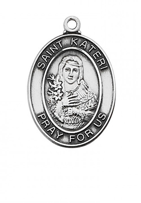 STERLING SILVER ST. KATERI MEDAL