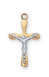 GOLD/STERLING SILVER TUTONE CRUCIFIX JT8054