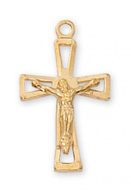 GOLD OVER STERLING SILVER CRUCIFIX J7005