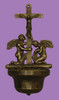 Crucifixion Angel Brass Holy Water Font