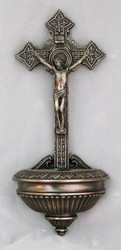 Crucifixion Holy Water Font (bronze, color, pewter) 