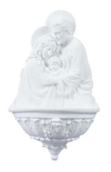 Holy Family Bronze Holy Water Font (bronze, color or white)