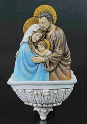 Holy Family Bronze Holy Water Font (bronze, color or white)