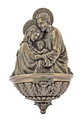 Holy Family Bronze Holy Water Font (bronze, color or white)