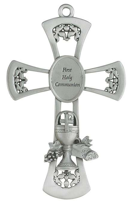 Pewter first communion cross
