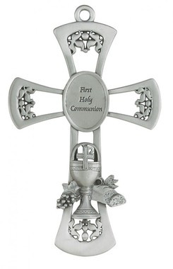 PEWTER CHALICE CROSS 6" 75-18