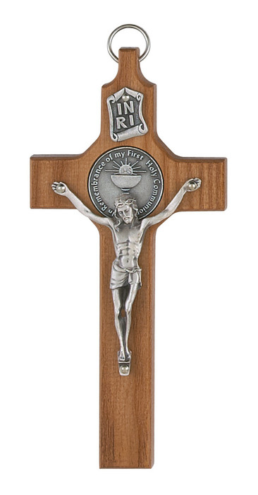 6" Walnut First Communion Wall Crucifix